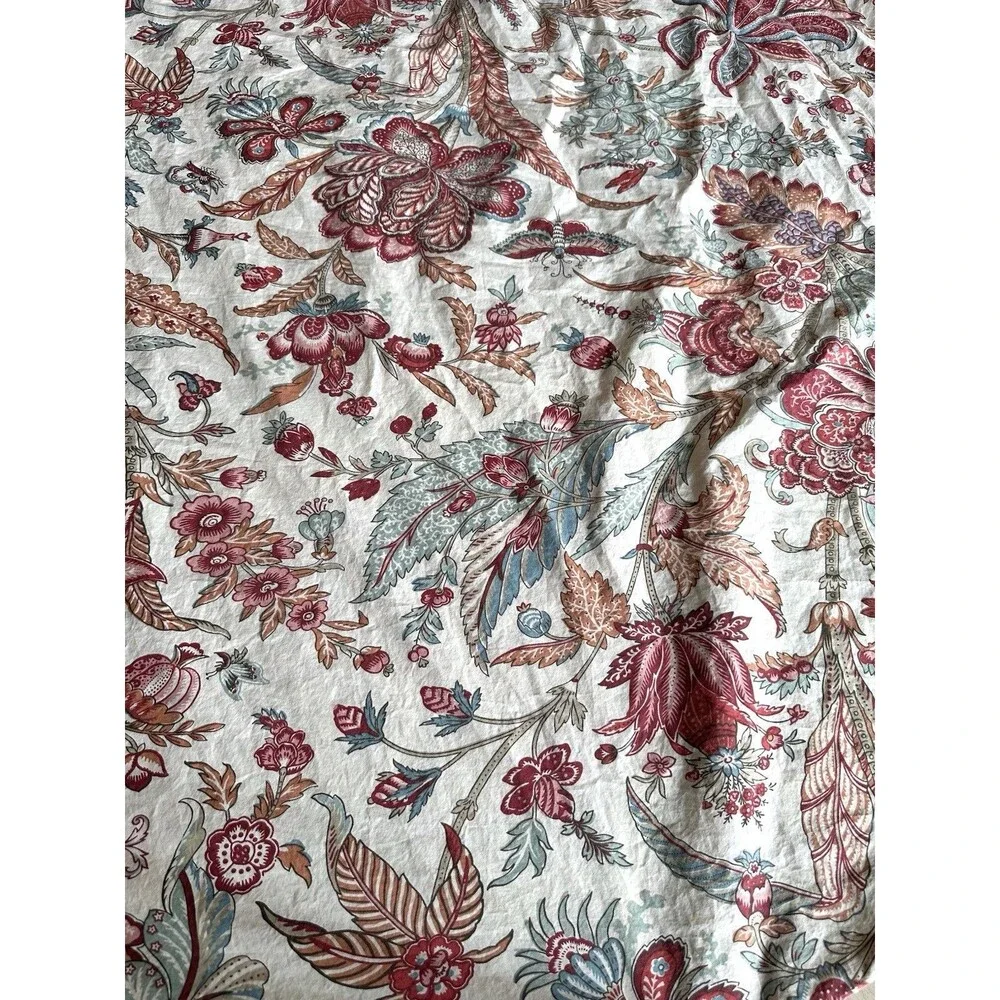 2 POTTERY BARN Deirdre Jacobean Print Organic Cotton Twin Duvet Covers